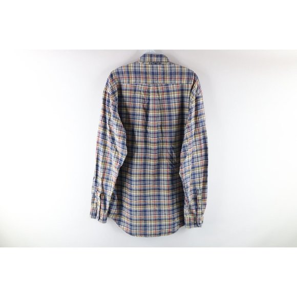 Vintage 90s Tommy Hilfiger Mens Medium India Madras Plaid Collared Button Shirt - Picture 6 of 8